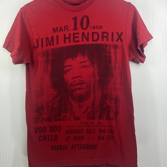 Stone Free - Vintage Jimi Hendrix Red Voodoo Child Shirt Size Small - Picture 4 of 7